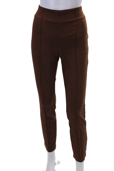 Rachel Zoe Womens Elastic Waistband Pleated Tapered Pants Brown Size 02