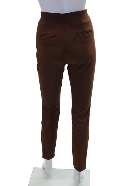 Rachel Zoe Womens Elastic Waistband Pleated Tapered Pants Brown Size 02