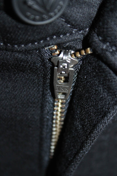 Rag & Bone Womens Cotton Zip Button Fray Slim Leg Jeans Black Size EUR 25