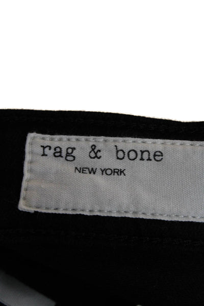 Rag & Bone Womens Cotton Zip Button Fray Slim Leg Jeans Black Size EUR 25