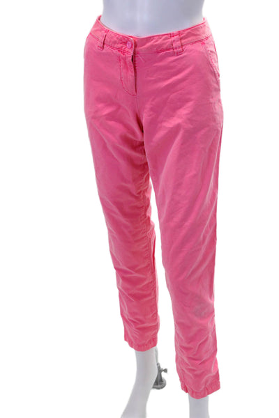 Vineyard Vines Womens Cotton Zip Button Straight Pants Pink Size 02