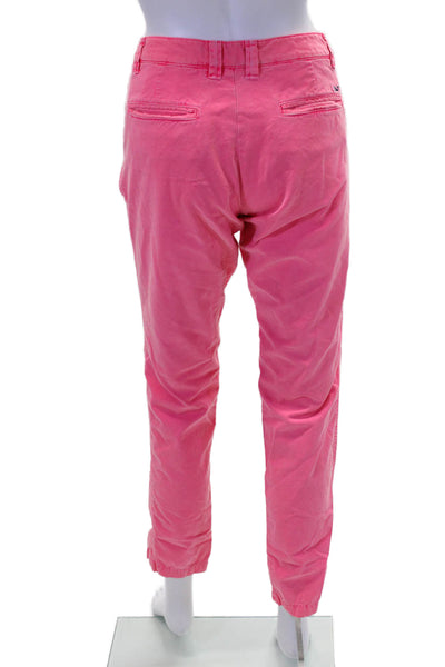 Vineyard Vines Womens Cotton Zip Button Straight Pants Pink Size 02