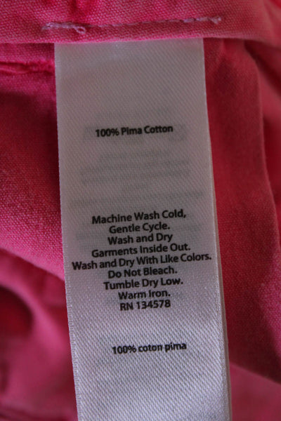 Vineyard Vines Womens Cotton Zip Button Straight Pants Pink Size 02