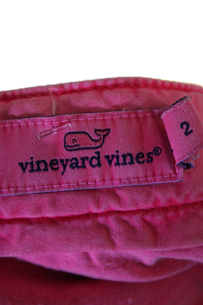 Vineyard Vines Womens Cotton Zip Button Straight Pants Pink Size 02