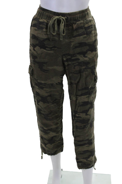Sanctuary Womens Cotton Drawstring Camo Printed Pants Green Size M
