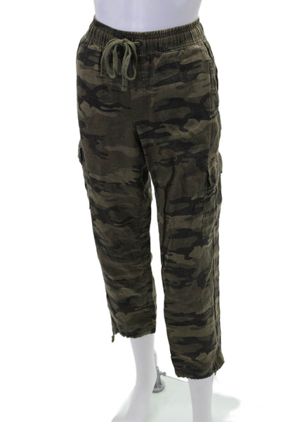 Sanctuary Womens Cotton Drawstring Camo Printed Pants Green Size M