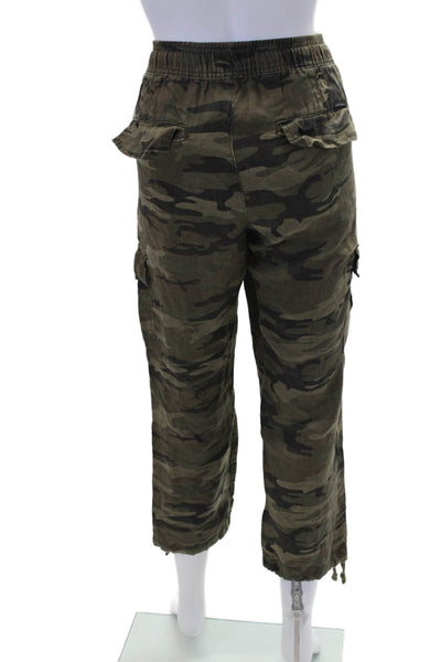 Sanctuary Womens Cotton Drawstring Camo Printed Pants Green Size M