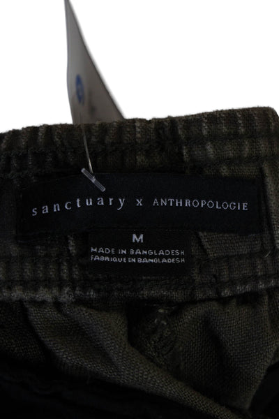 Sanctuary Womens Cotton Drawstring Camo Printed Pants Green Size M