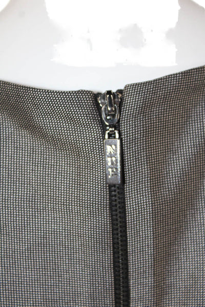Nue By Shani Womens Back Zip Flower Scoop Neck Shift Dress Gray Size 4