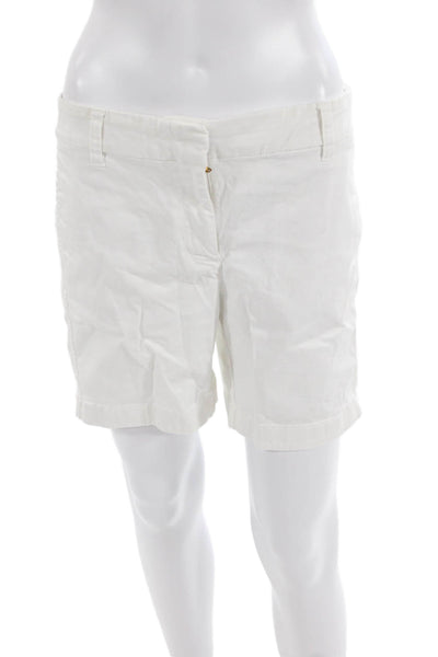 J Crew Womens Cotton Pocketed Casual Shorts Solid White Size 6