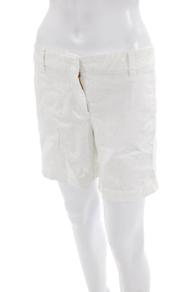 J Crew Womens Cotton Pocketed Casual Shorts Solid White Size 6