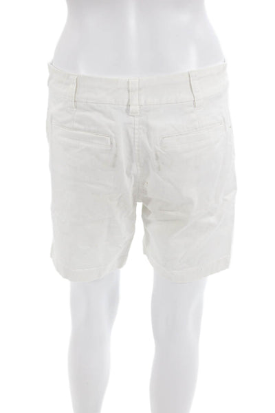 J Crew Womens Cotton Pocketed Casual Shorts Solid White Size 6