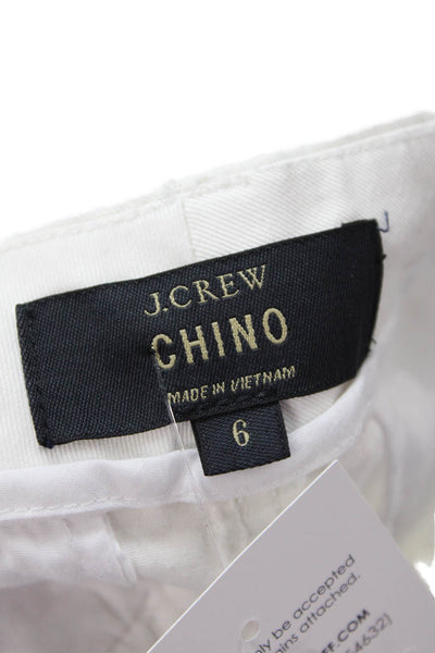 J Crew Womens Cotton Pocketed Casual Shorts Solid White Size 6