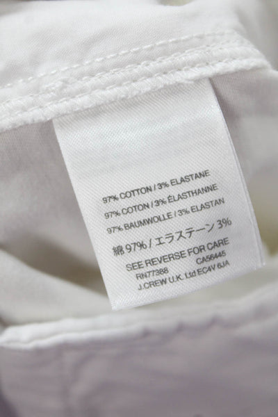 J Crew Womens Cotton Pocketed Casual Shorts Solid White Size 6