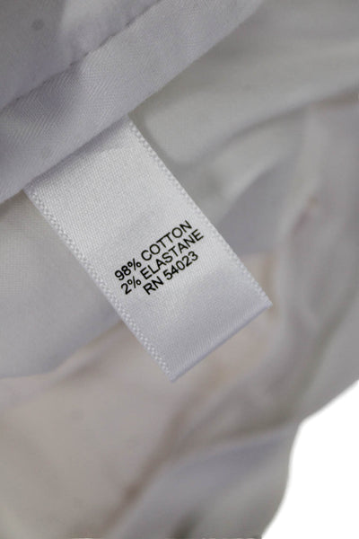 Banana Republic Womens Cotton Pocketed Flat Front Pants Solid White Size 4