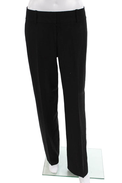 Ann Taylor Womens Pocketed Flat Front Flared Leg Pants Black Size 4