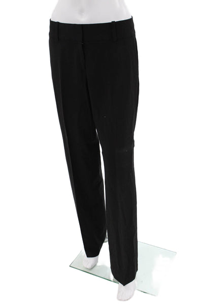 Ann Taylor Womens Pocketed Flat Front Flared Leg Pants Black Size 4