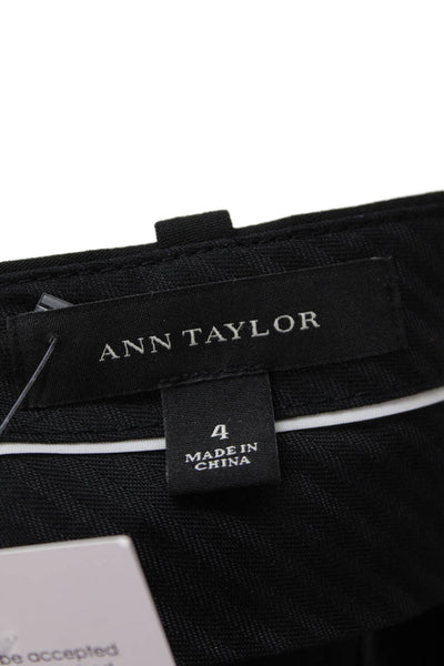 Ann Taylor Womens Pocketed Flat Front Flared Leg Pants Black Size 4