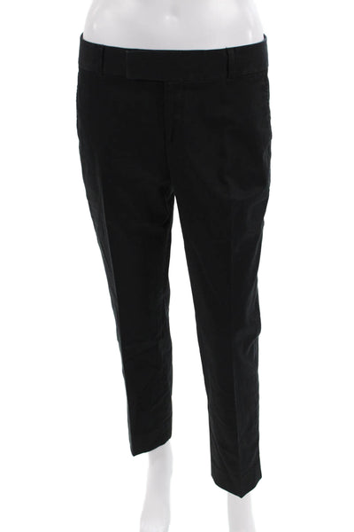 Banana Republic Womens Cotton Pocketed Flat Front Dress Pants Black Size 4