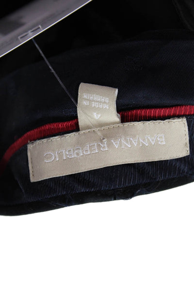 Banana Republic Womens Cotton Pocketed Flat Front Dress Pants Black Size 4