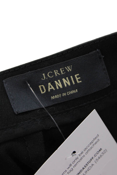 J Crew Womens Cotton Faux Leather Panel Detail Casual Pants Black Size 6