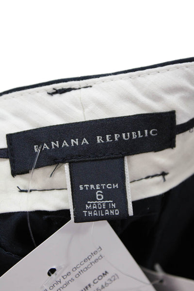 Banana Republic Womens Cotton Flared Leg Pocketed Dress Pants Blue Size 6
