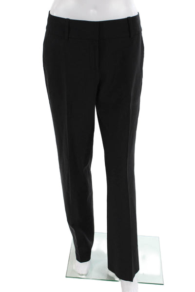 Ann Taylor Womens Wool Pocketed Flared Leg Pants Black Size 4