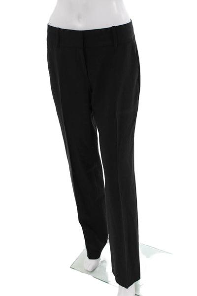 Ann Taylor Womens Wool Pocketed Flared Leg Pants Black Size 4