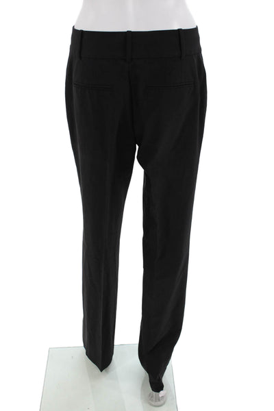 Ann Taylor Womens Wool Pocketed Flared Leg Pants Black Size 4