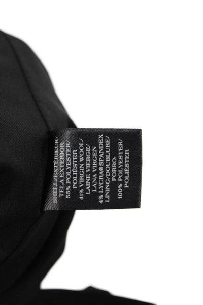 Ann Taylor Womens Wool Pocketed Flared Leg Pants Black Size 4