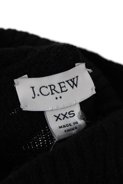 J Crew Womens Knitted Balloon Sleeve Turtleneck Sweater Solid Black Size XXS