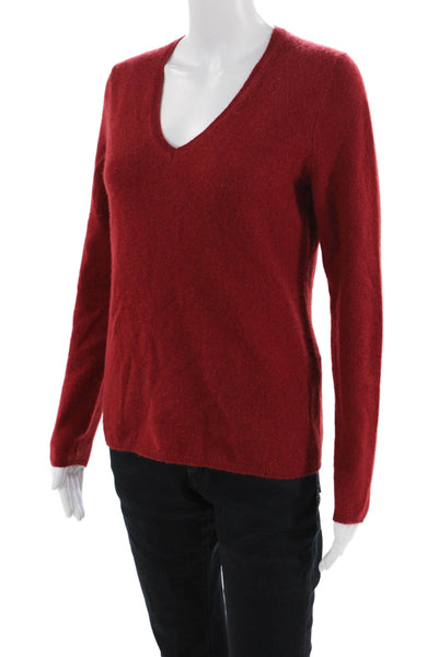 Lord & Taylor Womens V-Neck Long Sleeve Knit Sweater Red Size M