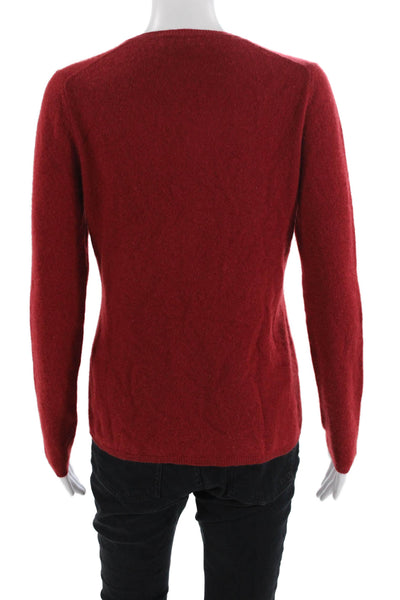Lord & Taylor Womens V-Neck Long Sleeve Knit Sweater Red Size M