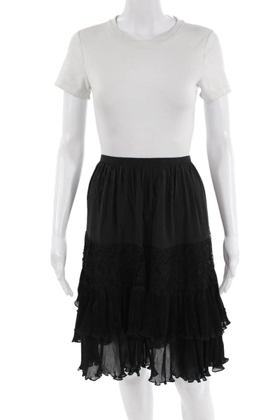 French Connection Womens Clandre Lace Mix Skirt Black Size 12
