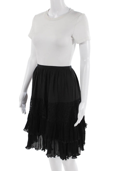 French Connection Womens Clandre Lace Mix Skirt Black Size 12