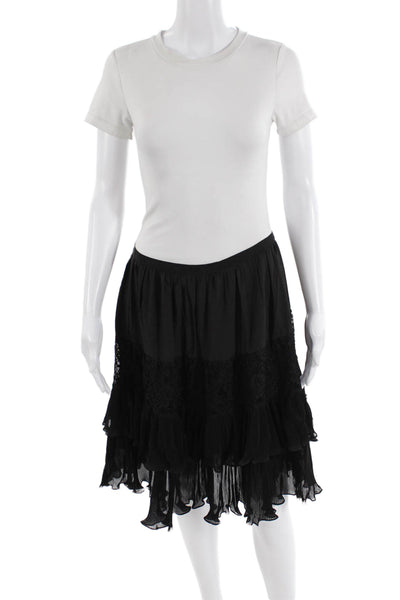 French Connection Womens Clandre Lace Mix Skirt Black Size 10