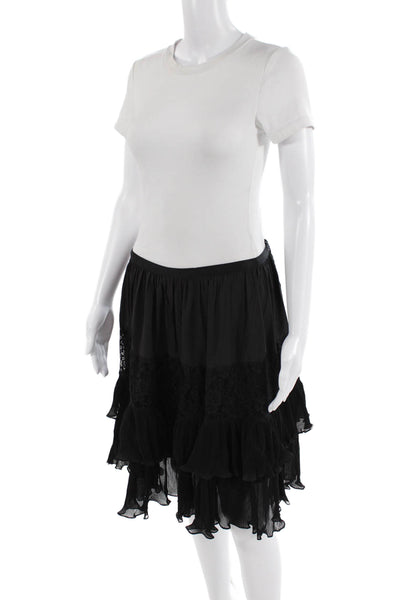 French Connection Womens Clandre Lace Mix Skirt Black Size 10