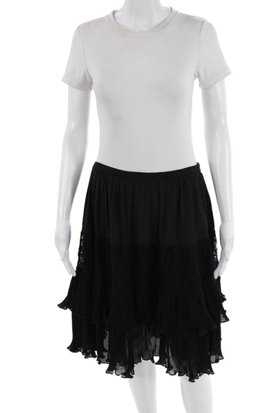 French Connection Womens Clandre Lace Mix Skirt Black Size 8