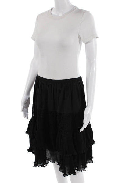 French Connection Womens Clandre Lace Mix Skirt Black Size 8