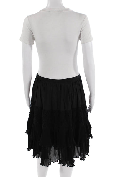 French Connection Womens Clandre Lace Mix Skirt Black Size 8