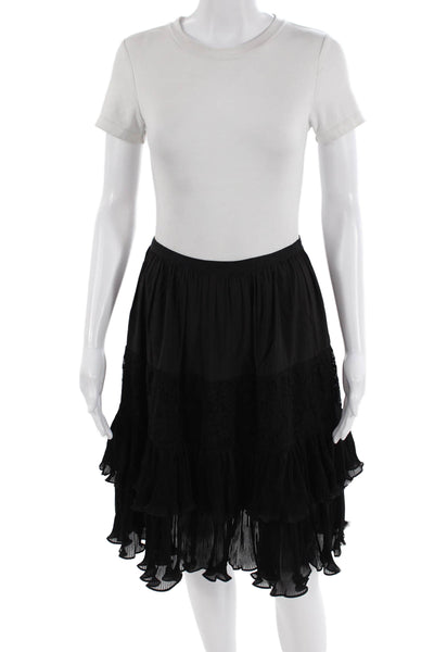 French Connection Womens Clandre Lace Mix Skirt Black Size 4