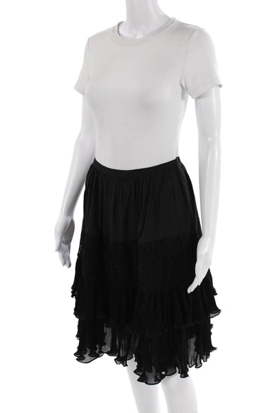 French Connection Womens Clandre Lace Mix Skirt Black Size 4