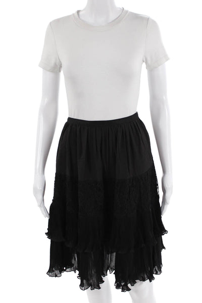 French Connection Womens Clandre Lace Mix Skirt Black Size 2