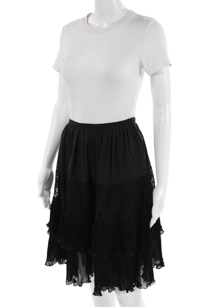 French Connection Womens Clandre Lace Mix Skirt Black Size 2