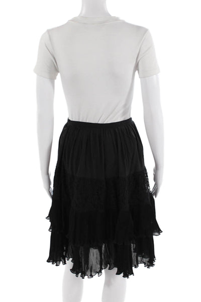 French Connection Womens Clandre Lace Mix Skirt Black Size 2