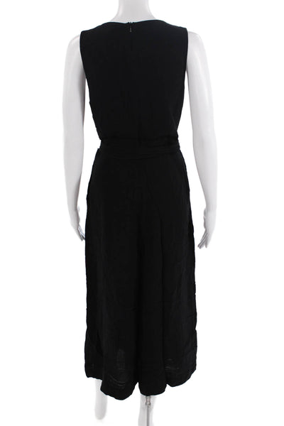 French Connection Womens V-Neck Jumpsuit Black Size 6