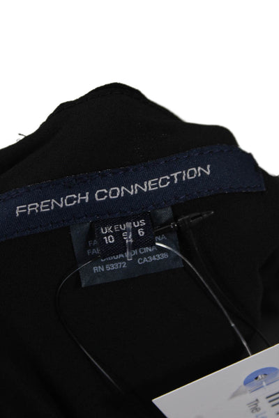 French Connection Womens V-Neck Jumpsuit Black Size 6