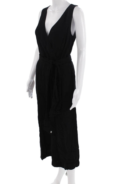 French Connection Womens V-Neck Jumpsuit Black Size 4