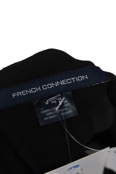 French Connection Womens V-Neck Jumpsuit Black Size 4