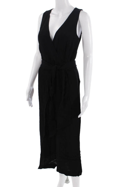 French Connection Womens V-Neck Jumpsuit Black Size 2
